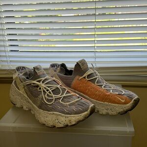 Nike space hippie blue and orange sneakers